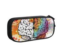 LRHCNZDCP Left and Right Brain Advantage Printed Pencil Case Pouch Cute Pencil Pen Case Pencil Box Pen Bag for School Office, Black