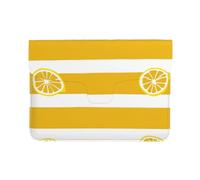 LRHCNZDCP Lemon Zest Yellow Stripes Pattern Printed Laptop Sleeve 13-Inch Leather Laptop Case Computer Bag Cover for Travel, Work, Business