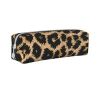 LRHCNZDCP Leopard Patterned Wallpaper Printed Leather Pencil Case - Cute Zipper Pencil Pouch Pencil Box for School & Office