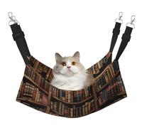 LRHCNZDCP Library Bookshelf Book Print Cat Hammock Bed, Soft Double-Layered Hanging Pet Bed for Small Pet, M