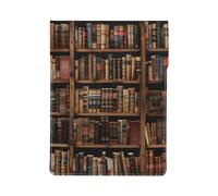 LRHCNZDCP Library Bookshelf Book Printed Laptop Case 13-Inch Leather Laptop Sleeve Computer Bag Cover for Travel, Work, Business