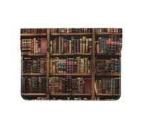 LRHCNZDCP Library Bookshelf Book Printed Laptop Sleeve 13-Inch Leather Laptop Case Computer Bag Cover for Travel, Work, Business
