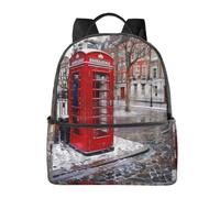 LRHCNZDCP London Red Telephone Booth Printed School Bag Bookbag Laptop Backpack Stylish Lightweight Backpack Travel Backpack for Kids Boys Girls