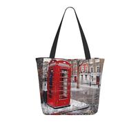 LRHCNZDCP London Red Telephone Booth Printed Shopping Bag Tote Bag Large Shoulder Bag Lightweight Handbag Women Laptop Bags for Work Travel Shopping