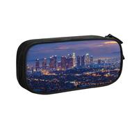 LRHCNZDCP Los Angeles Skyline Printed Pencil Case Pouch Cute Pencil Pen Case Pencil Box Pen Bag for School Office, Black