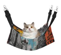 LRHCNZDCP Love from New York Print Cat Hammock Bed, Soft Double-Layered Hanging Pet Bed for Small Pet, M