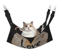 LRHCNZDCP Lover Dog Paw Print Cat Hammock Bed, Soft Double-Layered Hanging Pet Bed for Small Pet, M