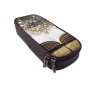LRHCNZDCP Magic Book Printed Pencil Case Holder Leather Cute Pen Pencil Pouch School Office College Pencil Box Organizer for Adult Boys Girls