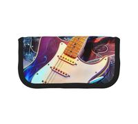 LRHCNZDCP Magic Electric Guitar Music Printed Pen Pencil Case Canvas Makeup Bag Gadget Pen Bag Pencil Box with Zipper