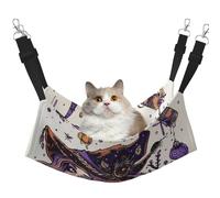 LRHCNZDCP Magic Witch Witchcraft Bohemian Drawing Print Cat Hammock Bed, Soft Double-Layered Hanging Pet Bed for Small Pet, M