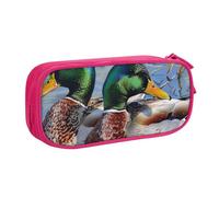 LRHCNZDCP Mallard Duck 1 Printed Pencil Case Pouch Cute Pencil Pen Case Pencil Box Pen Bag for School Office, Pink