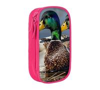 LRHCNZDCP Mallard Duck Printed Pencil Case Pouch Pink, Cute Pencil Pen Case Pencil Box Pen Bag for School Office