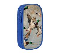 LRHCNZDCP Mallard Ducks Printed Pencil Case Pouch Blue, Cute Pencil Pen Case Pencil Box Pen Bag for School Office