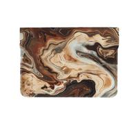 LRHCNZDCP Marble Mixed Brown Printed Laptop Sleeve 13-Inch Leather Laptop Case Computer Bag Cover for Travel, Work, Business