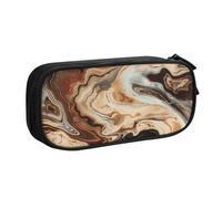 LRHCNZDCP Marble Mixed Brown Printed Pencil Case Pouch Cute Pencil Pen Case Pencil Box Pen Bag for School Office, Black