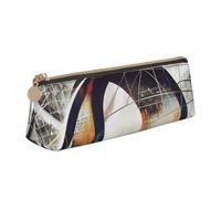 LRHCNZDCP Math Geometry Geek Calculus Printed Leather Pencil Case Triangle Zipper Cute Pencil Pouch Pencil Box for School & Office