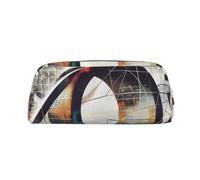 LRHCNZDCP Math Geometry G alculus Printed Pencil Case Leather Pen Pencil Pouch Makeup Bag with Silver Zipper for Teen Girls Boys Men Women