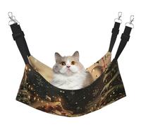 LRHCNZDCP Merry Christmas 1 Print Cat Hammock Bed, Soft Double-Layered Hanging Pet Bed for Small Pet, L