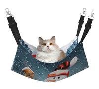 LRHCNZDCP Merry Christmas Print Cat Hammock Bed, Soft Double-Layered Hanging Pet Bed for Small Pet, L