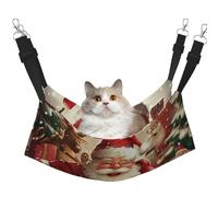 LRHCNZDCP Merry Christmas Print Cat Hammock Bed, Soft Double-Layered Hanging Pet Bed for Small Pet, L