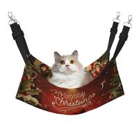 LRHCNZDCP Merry Christmas Print Cat Hammock Bed, Soft Double-Layered Hanging Pet Bed for Small Pet, M