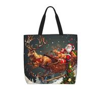 LRHCNZDCP Merry Christmas print Print Reusable Shopper Tote for Women Waterproof Shoulder Bag Lightweight Grocery Bag for Shopping, Travel & Daily Use Gift