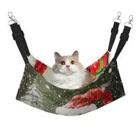LRHCNZDCP Merry Christmas With Happy Snowman Print Cat Hammock Bed, Soft Double-Layered Hanging Pet Bed for Small Pet, L