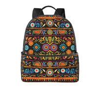 LRHCNZDCP Mexican Folk Art Boho Printed School Bag Bookbag Laptop Backpack Stylish Lightweight Backpack Travel Backpack for Kids Boys Girls