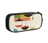 LRHCNZDCP mid Century Modern Prints Printed Pencil Case Pouch Cute Pencil Pen Case Pencil Box Pen Bag for School Office, Black