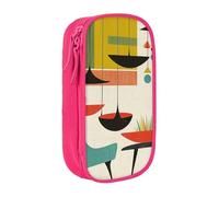 LRHCNZDCP mid Century Modern Prints Printed Pencil Case Pouch Pink, Cute Pencil Pen Case Pencil Box Pen Bag for School Office