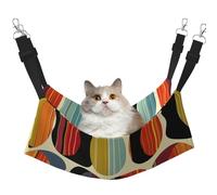 LRHCNZDCP Mid Century Modern Retro with Drop Shapes Print Cat Hammock Bed, Soft Double-Layered Hanging Pet Bed for Small Pet, M