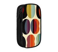 LRHCNZDCP Mid Century Modern Retro with Drop Shapes Printed Pencil Case Pouch, Cute Pencil Pen Case Pencil Box Pen Bag for School Office,Black