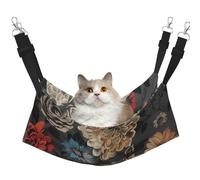LRHCNZDCP modern floral Print Cat Hammock Bed, Soft Double-Layered Hanging Pet Bed for Small Pet, L