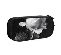 LRHCNZDCP Monochrome Rose Printed Pencil Case Pouch Cute Pencil Pen Case Pencil Box Pen Bag for School Office, Black