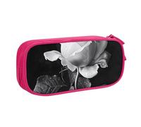 LRHCNZDCP Monochrome Rose Printed Pencil Case Pouch Cute Pencil Pen Case Pencil Box Pen Bag for School Office, Pink