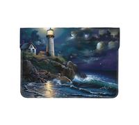 LRHCNZDCP Moonlight Beacon Printed Laptop Sleeve 13-Inch Leather Laptop Case Computer Bag Cover for Travel, Work, Business