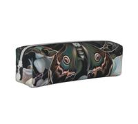 LRHCNZDCP Moth That Looks Like a Peacock Printed Leather Pencil Case - Cute Zipper Pencil Pouch Pencil Box for School & Office