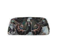 LRHCNZDCP Moth that Looks Like a Peacock Printed Pencil Case Leather Pen Pencil Pouch Makeup Bag with Gold Zipper for Teen Girls Boys Men Women