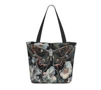 LRHCNZDCP moth that looks like a peacock Printed Shopping Bag Tote Bag Large Shoulder Bag Lightweight Handbag Women Laptop Bags for Work Travel Shopping