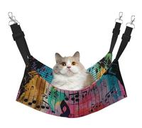 LRHCNZDCP Music Notes Print Cat Hammock Bed, Soft Double-Layered Hanging Pet Bed for Small Pet, M