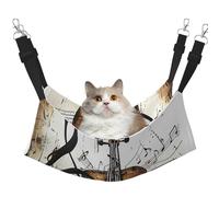 LRHCNZDCP Music Print Cat Hammock Bed, Soft Double-Layered Hanging Pet Bed for Small Pet, M