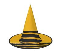 LRHCNZDCP Mustard Yellow Printed Halloween Witch Hat for Women Men Festive Parties Cosplay Halloween Accessories, 3 PCS
