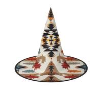 LRHCNZDCP Native American Printed Halloween Witch Hat for Women Men Festive Parties Cosplay Halloween Accessories, 3 PCS