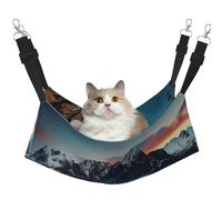 LRHCNZDCP Norway Islands Print Cat Hammock Bed, Soft Double-Layered Hanging Pet Bed for Small Pet, M