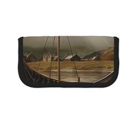 LRHCNZDCP Old Boat Printed Pen Pencil Case Canvas Makeup Bag Gadget Pen Bag Pencil Box with Zipper
