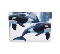 LRHCNZDCP Orca Killer Whale Printed Laptop Sleeve 13-Inch Leather Laptop Case Computer Bag Cover for Travel, Work, Business