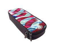 LRHCNZDCP Patriotic 4th of July American Flag Printed Pencil Case Holder Leather Cute Pen Pencil Pouch School Office College Pencil Box Organizer for Adult Boys Girls