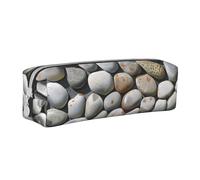LRHCNZDCP Pebble Stone Printed Leather Pencil Case - Cute Zipper Pencil Pouch Pencil Box for School & Office