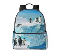 LRHCNZDCP Penguin on the Iceberg Printed School Bag Bookbag Laptop Backpack Stylish Lightweight Backpack Travel Backpack for Kids Boys Girls