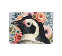 LRHCNZDCP Penguin Wearing Flowers Printed Laptop Sleeve 13-Inch Leather Laptop Case Computer Bag Cover for Travel, Work, Business